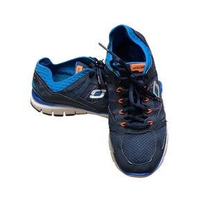 Skechers Relaxed Fit Sneakers Men's‎ Size 10 Blue Orange Athletic Shoes